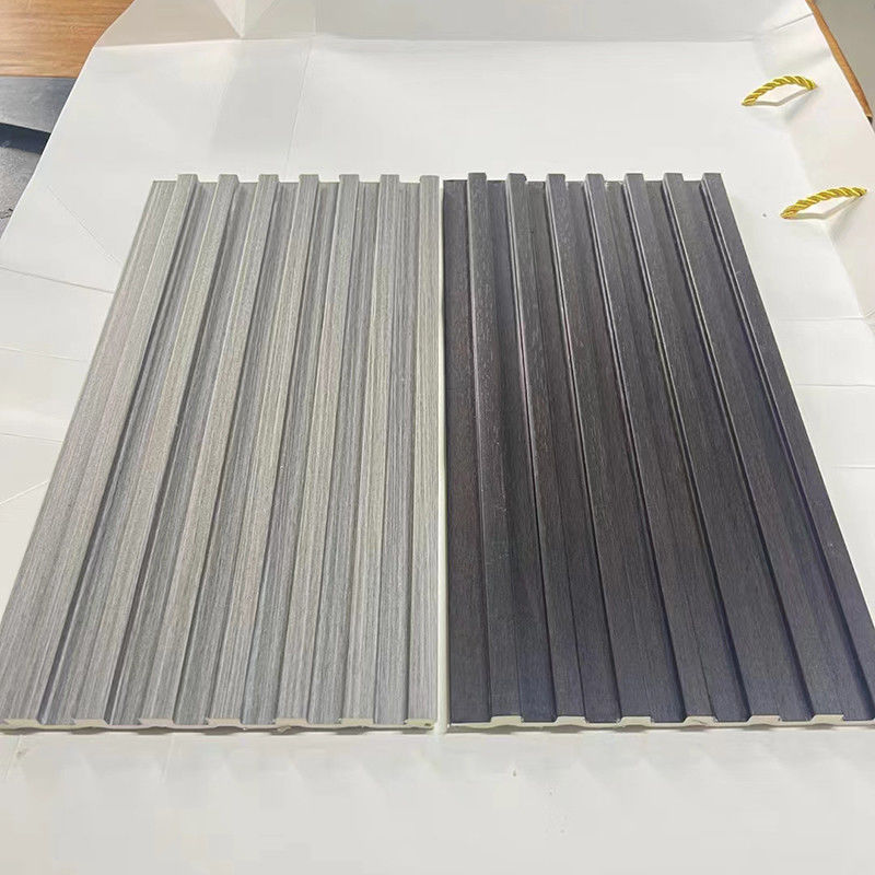 Custom WPC Fiber Grating Groove Surface Waterproof Fireproof Wall Cladding for Home Decoration