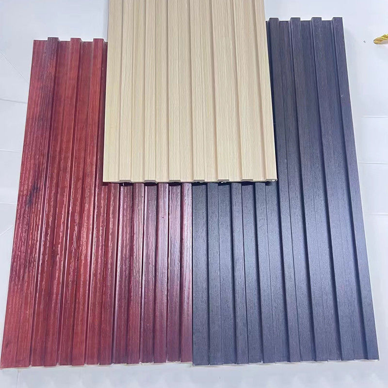 Custom WPC Fiber Grating Groove Surface Waterproof Fireproof Wall Cladding for Home Decoration